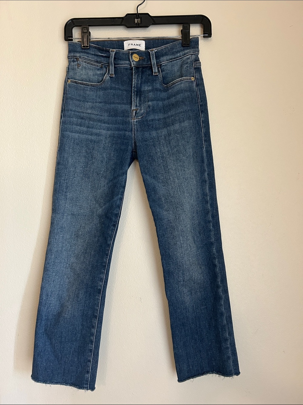 Frame Denim le high straight Medium Wash Blue